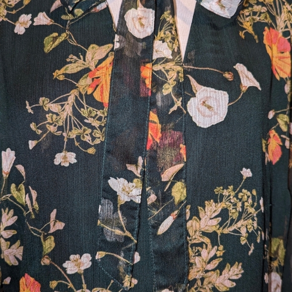 Lauren Ralph Lauren Womens Raisa Chiffon Floral Print Casual Dress Green Size:12 - Picture 8 of 16